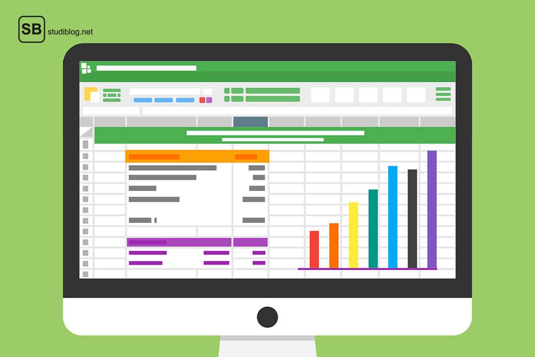 Excel-Diagramm auf einem Bildschirm - Für die Bachelorarbeit unter anderem mit Excel arbeiten.